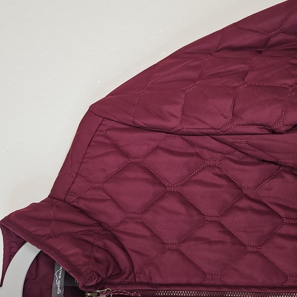 Eddie Bauer Burgundy Quilted Jacket Women’s M | Lightweight Puffer Coat Wine Red - Picture 4 of 13